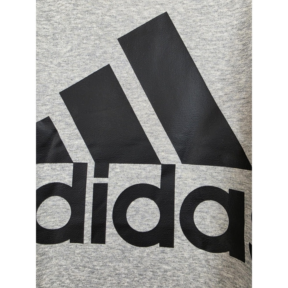 Adidas Sweatshirt Mens XL Gray Medium Grey Heather Logo Pullover Crewneck Fleece - Picture 2 of 13